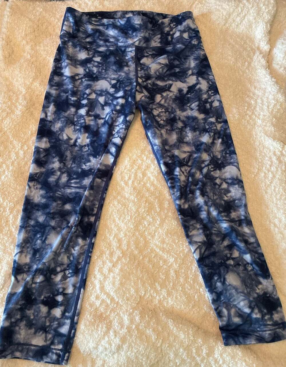 Athleta Girl Blue Tie-Dye Capri Leggings Size XL/14 A620